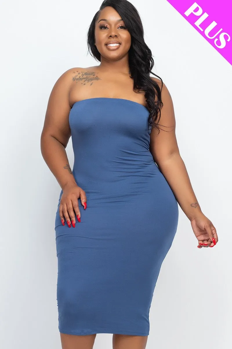 Curvy Summer Tube Bodycon Dress