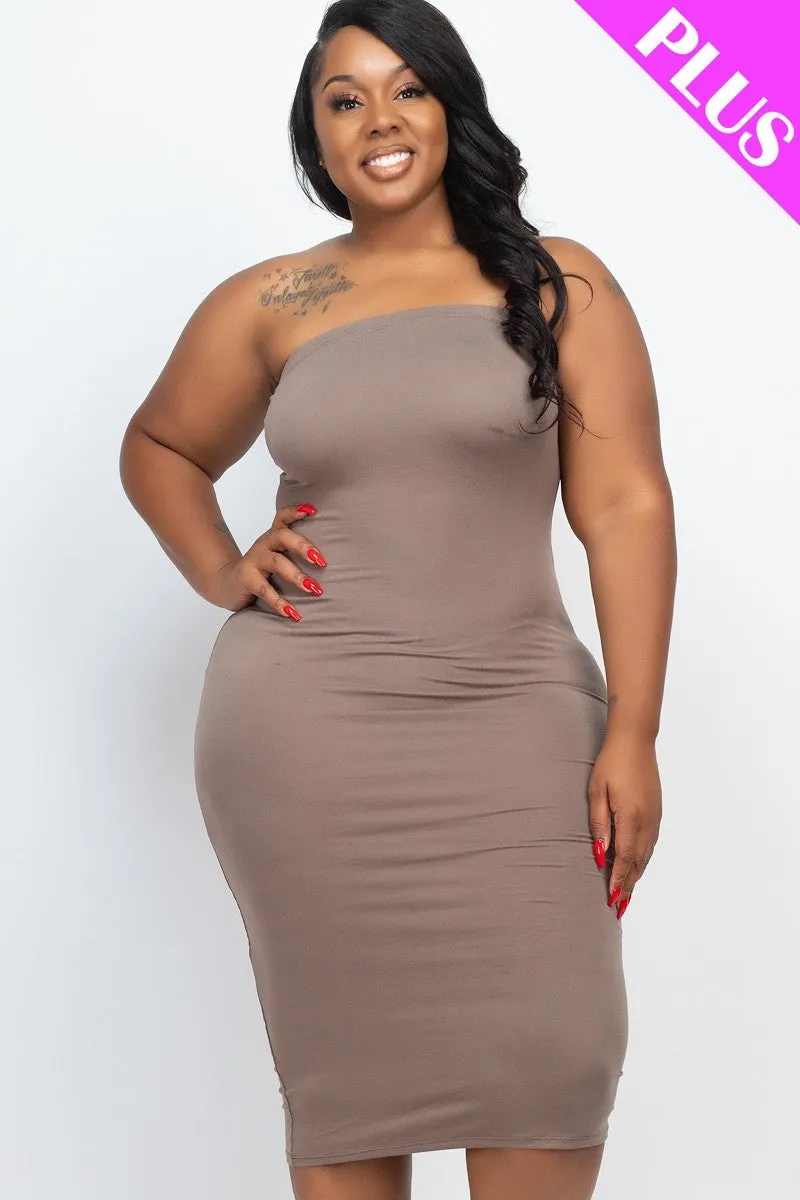 Curvy Summer Tube Bodycon Dress
