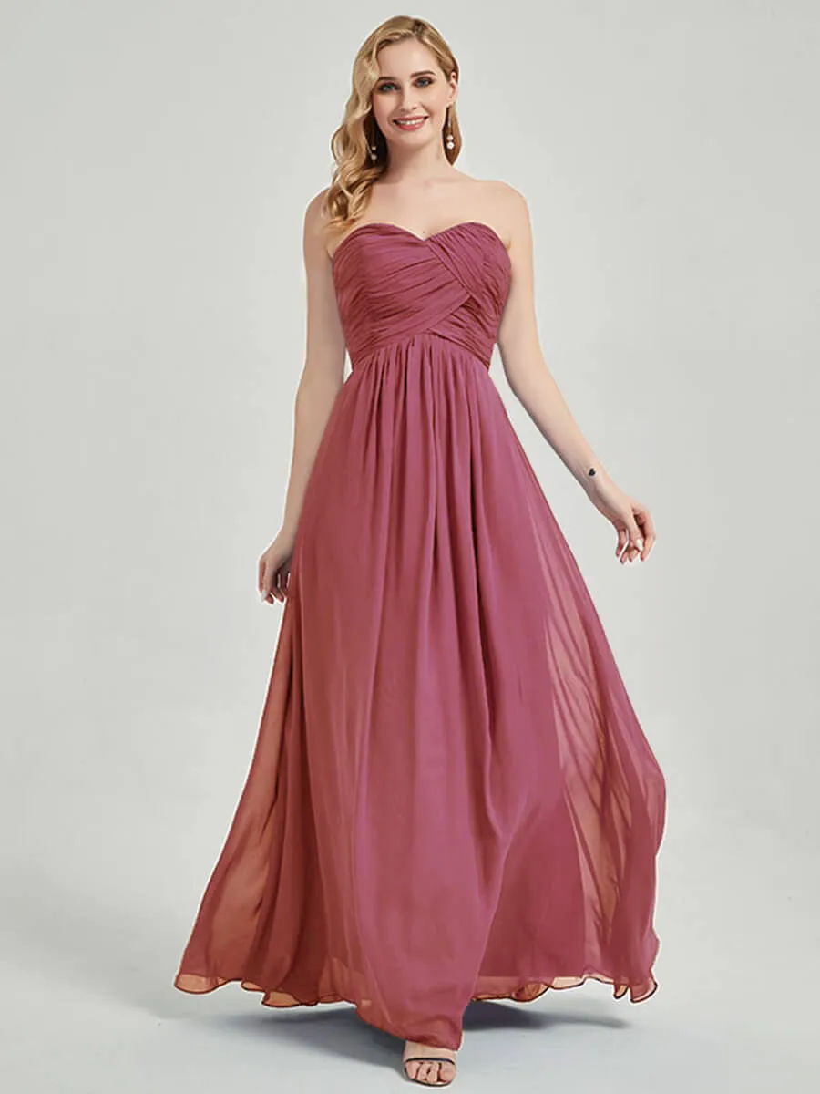 Desert Rose Sweetheart Strapless Chiffon Maternity Bridesmaid Dress