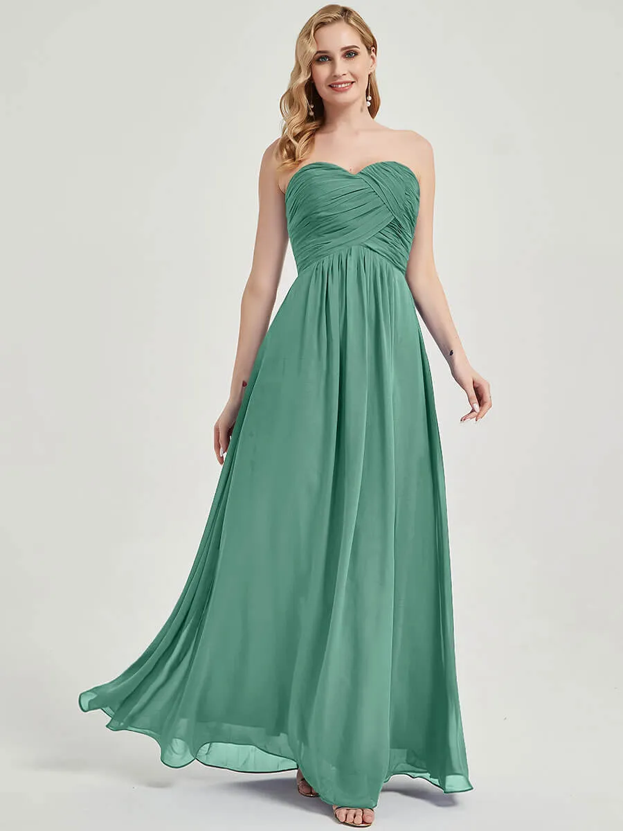 Eucalyptus Strapless Sweetheart  Chiffon Maternity Bridesmaid Dress