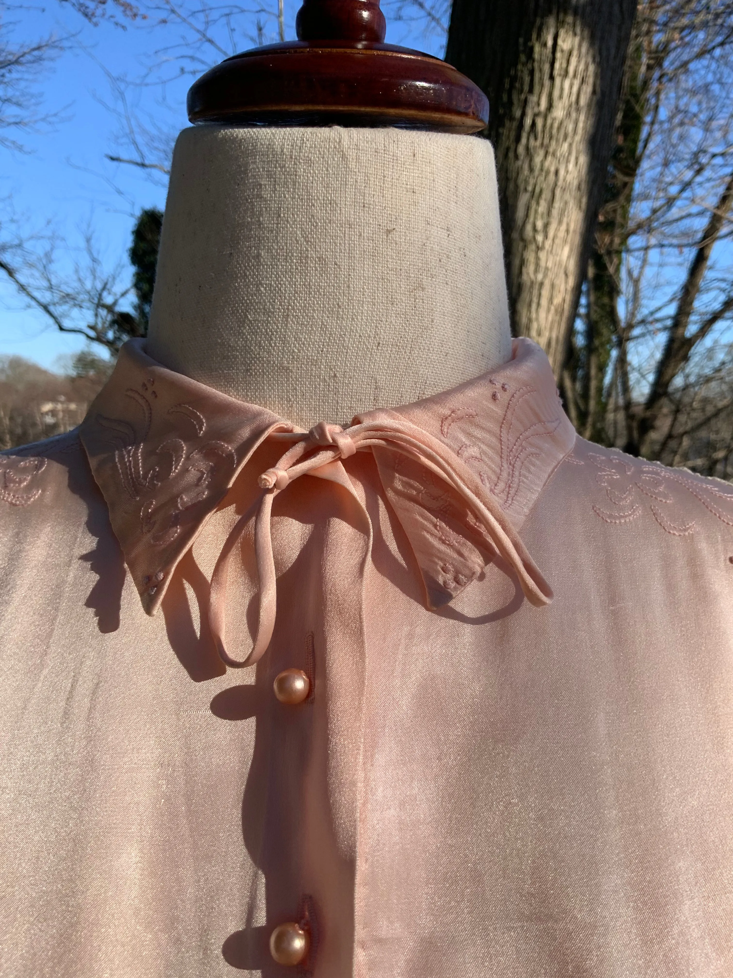 Long Sleeve Silk Nightgown - 20s - 20L