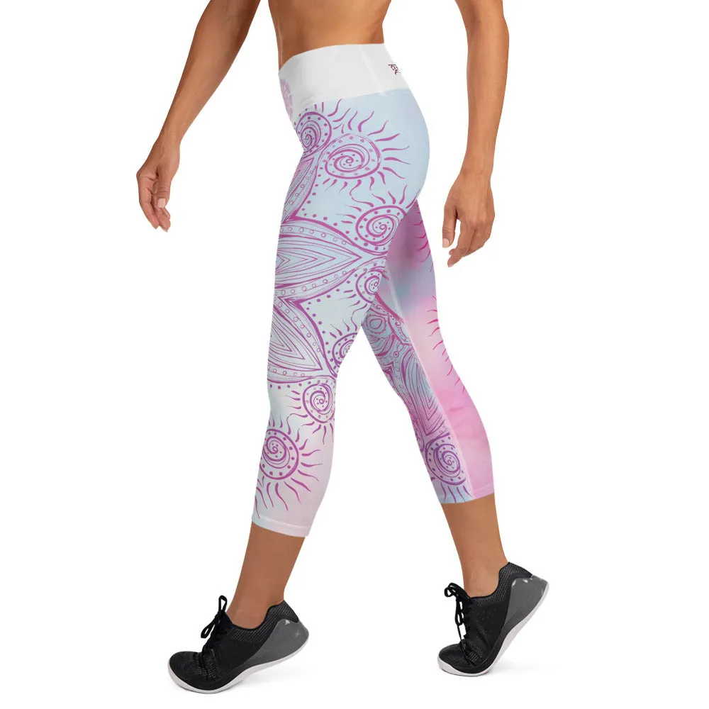 Soul Star Chakra Mandala Capri Leggings by Goddess Swag