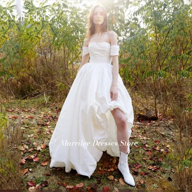 Wedding Dress Off The Shoulder Sweetheart Short Sleeve Bridal Gowns