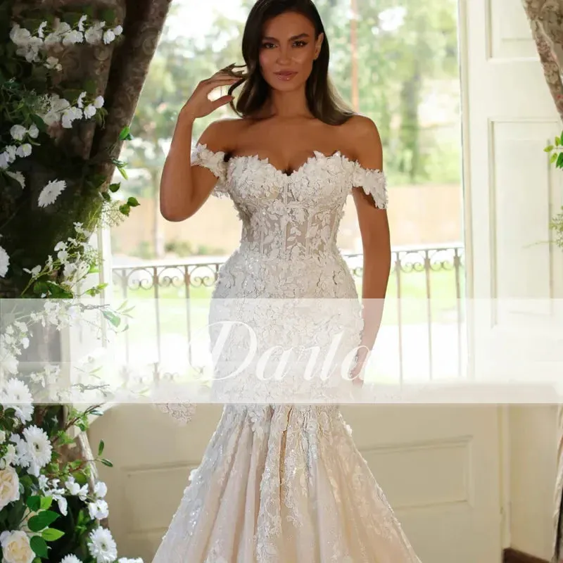 Wedding Dresses For Woman Cap Sleeve Princess Bridal Gown Lace Up Lace-up