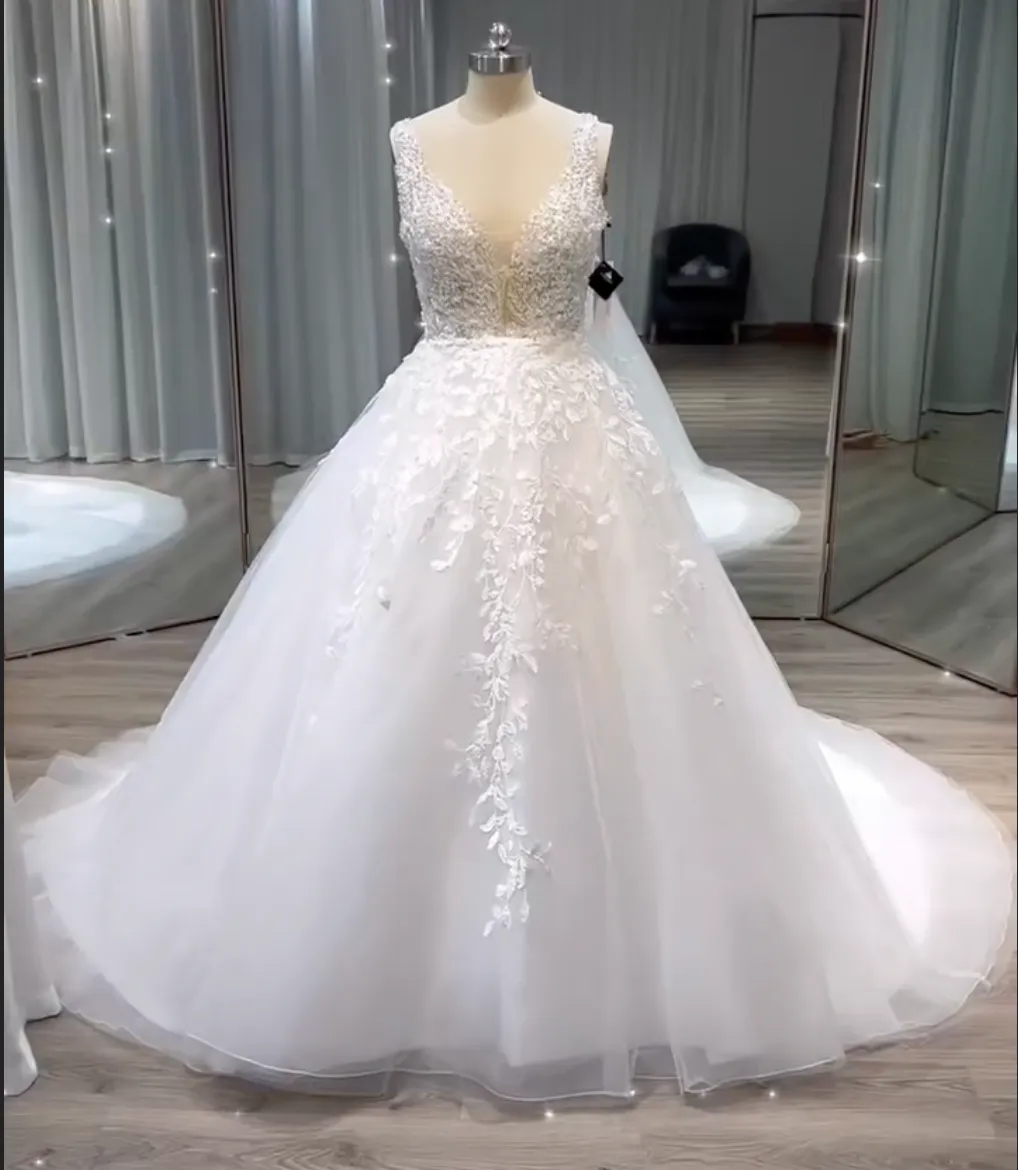 Wedding Dresses For Women A Line Ivory Lace Bride