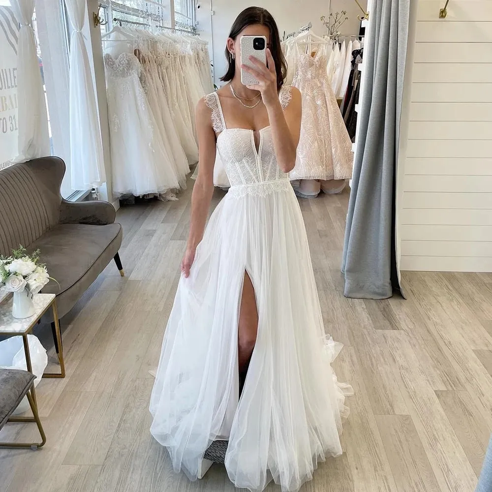 Wedding Dresses Sweetheart Boho Long Wedding Gowns