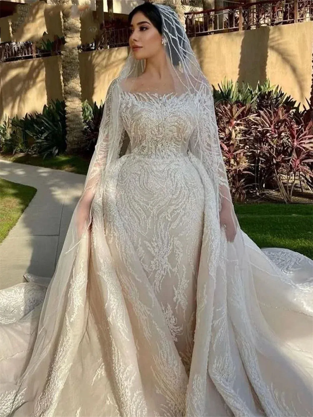 Wedding Gown Beaded Mermaid Bride Dresses For Women